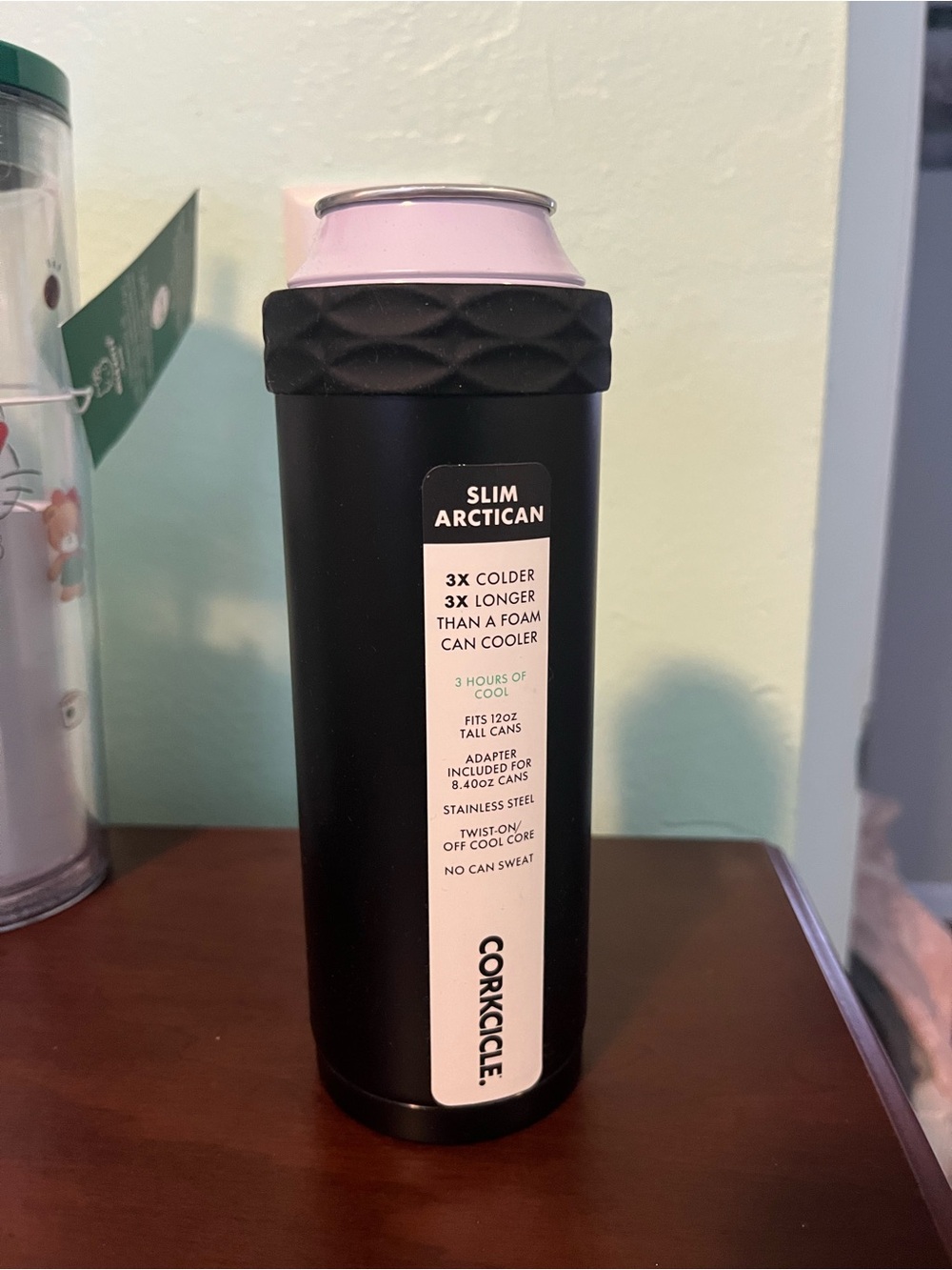 Corkcicle Slim Arctican Can Cooler - Matte Black